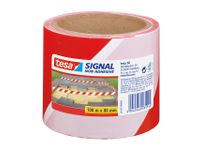 Signaallint Tesa 58137 80mmx100m rood/wit