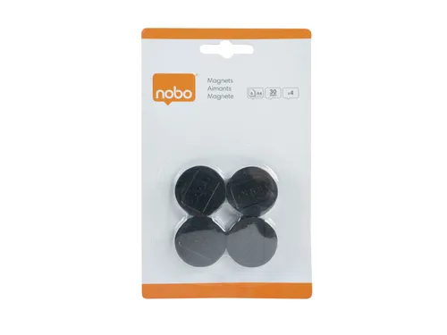Magneet Nobo 30mm zwart 4 stuks