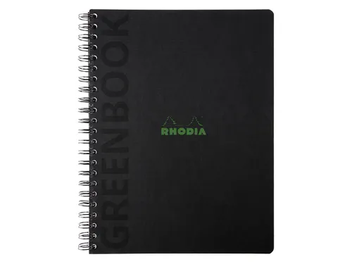 Notitieboek Rhodia Greenbook recycled A4+ lijn Hard Cover Zwart