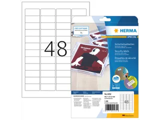 HERMA 4232 Veiligheidsetiketten A4 45,75x21,2mm Wit 1200 stuks - 1