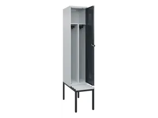 locker met bank,voor scheiding van kleding,HxBxD 2120x400x815mm,1vak - 1
