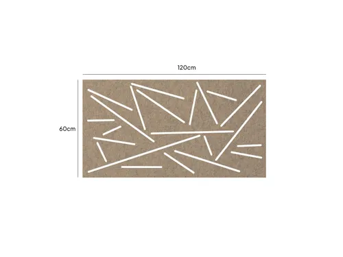 Akoestisch Bureaupaneel met patroon uitsnede 60x120cm Zand
