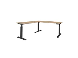 Dextro Plus aanbouw bureau elektrisch 80x60 honey castello 25mm zwart