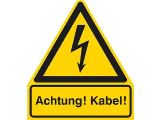 waarschuwings-combibord,v. binnen/buiten,Let op! Kabels!,PVC - 1