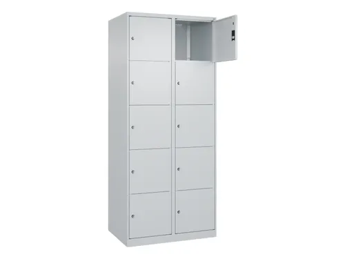 lockerkast,HxBxD 1850x800x500mm,2x5vakken,vak B 400mm,cil.-slot
