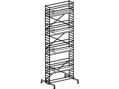 rolsteiger,reik H 9,6m,steiger H 8,82m,4platform(s),m. luik