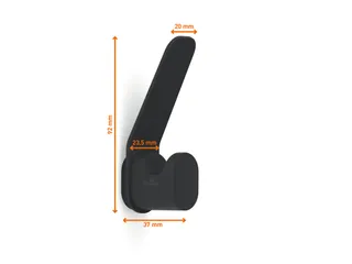 Kapstokhaken DURASTORE aluminium zwart set van 4 - 5