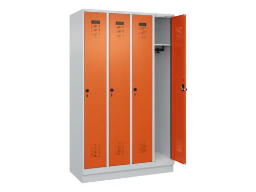 locker,HxBxD 1950x1200x500mm,4vak,vak B 300mm,draaigrendel,sokkel