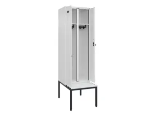 locker met bank,voor scheiding van kleding,HxBxD 2120x600x815mm,2vak - 1