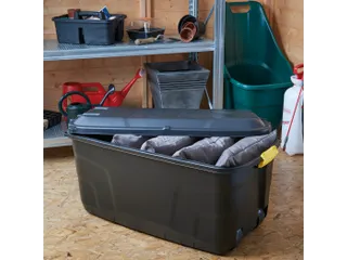 Robuuste Opbergbox 145 Liter Zwart Met Wielen - 3
