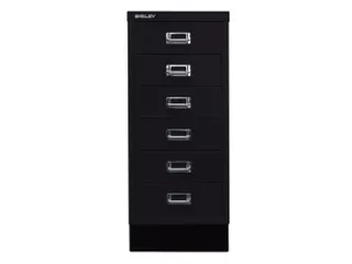kantoor-ladekast HxBxD 670x279x380mm 6 laden romp + front zwart - 1