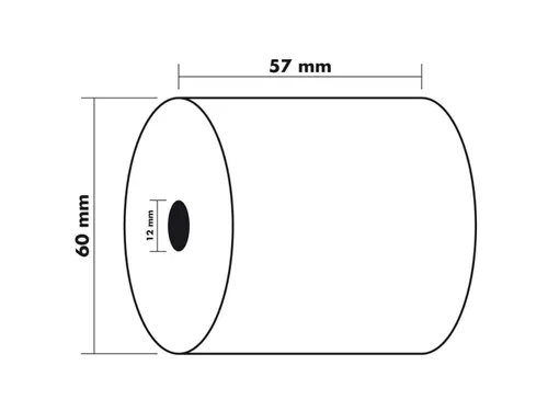 Rol Kassa's Rekenmachines 57X60X12X33 1-Laag Offset Extra Wit 60 Gram