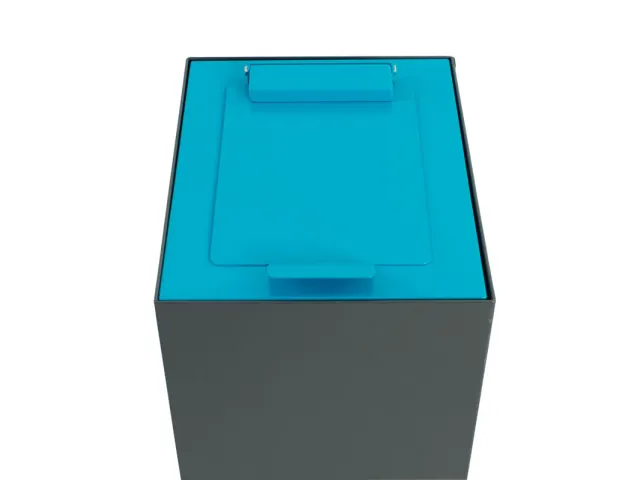 Top met klepdeksel voor modulaire afvalscheidingsunit 60 liter blauw