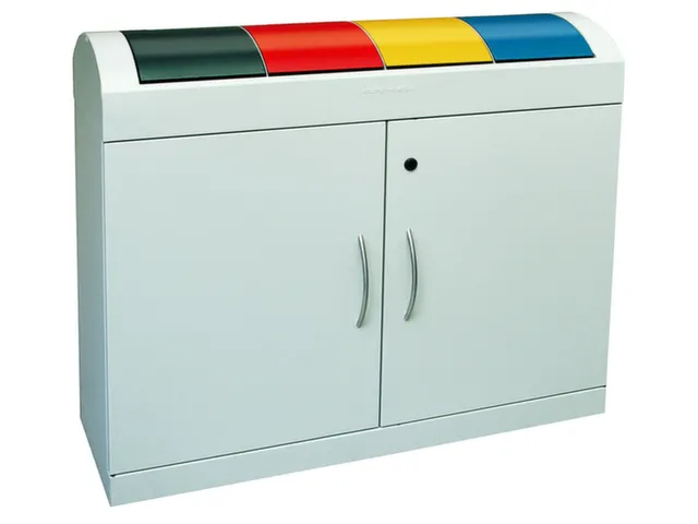 Afvalverzamelstation 4x45 Liter Romp Ral7035