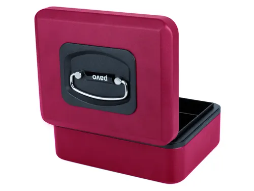 Geldkist Pavo Deluxe 200x160x90mm rood