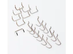 Houderassortiment,V. Perfoplaat,2Haakuitvoeringen,20-Delig,Verchroomd