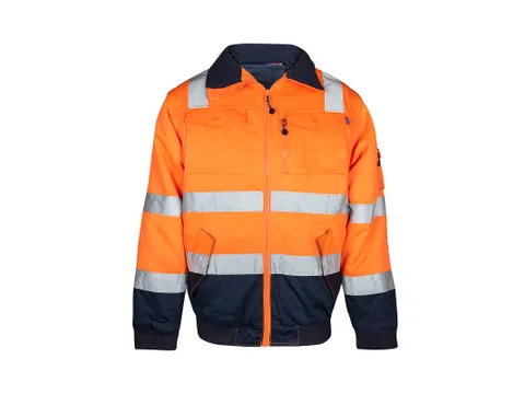 OXXA Agatha 0962 pilotjack Maat XL fluo oranje/marineblauw