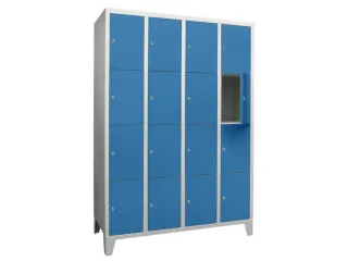 lockerkast,HxBxD 1850x1200x500mm,4x4vakken,RAL7035,front RAL5012 - 2