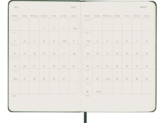 Agenda 2027 Moleskine 12M Weekly 7dag/1pagina pocket hc myrtle green