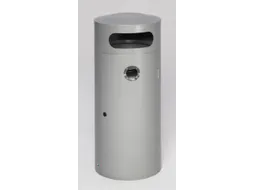 Combi-Asbak 70 Liter hxØ 1045x420mm Zilverkleurig Afsluitbaar Staal