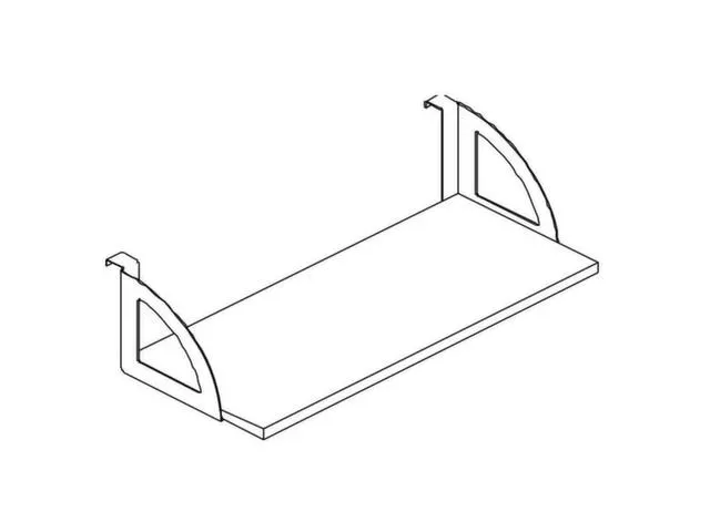 legbord,v. scheidingswand,aluminium-zilver,MS-donkergrijs