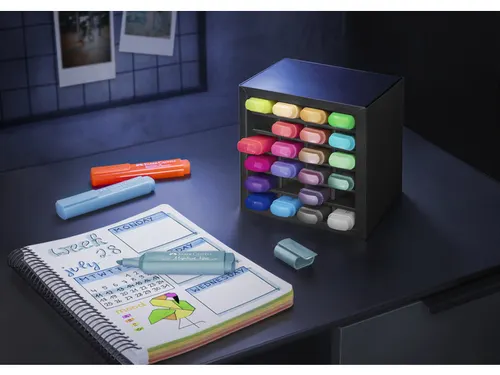 Markeerstiften Faber-Castell Deskset 24 kleuren, 7 neon, 9 pastel en 8