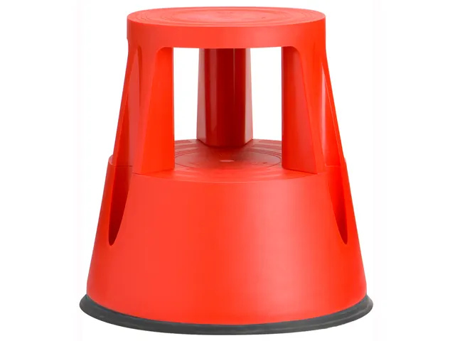 Tabouret marchepied à roulettes 150kg Rouge