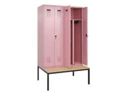 PBM-locker met bank,HxBxD 2120x1200x815mm,4vak,vak B 300mm