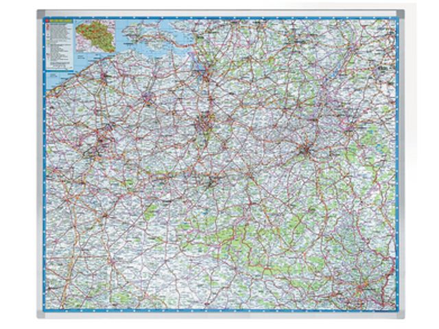 Wegenkaart Belgie 101x121 | Landkaartbord.nl