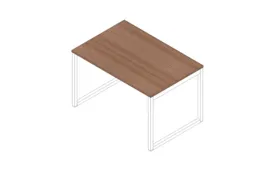 bureau,HxBxD 730x1200x800mm,blad canaletto-hout,sledeframe wit