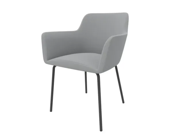 Bezoekersstoel 4Voeten Ronde Buis Donkergrijs Lichtgrijs