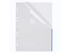 Showtas Transparant Met Blauwe Indexstrook En 11-Gaats Perforatierand