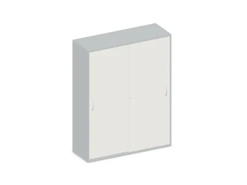 Schuifdeurkast 1540x1200x430mm Romp Lichtgrijs Decor Front Wit