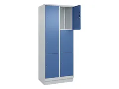 lockerkast,HxBxD 1950x800x500mm,2x3vakken,vak B 400mm,cil.-slot,sokkel