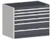 ladekast HxBxD 800x1050x650mm 6laden RAL7035 front RAL7016