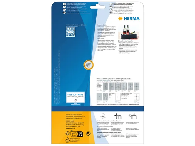 HERMA 8895 Inkjet etiketten A4 210x297mm Glossy Wit 10 stuks