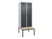 locker met bank,voor scheiding van kleding,HxBxD 2120x800x815mm,2vak
