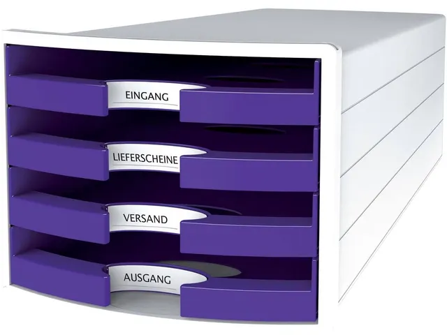 Module tiroirs HAN Impuls 4 tiroirs ouverts violet