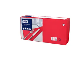 Tork 477861 Soft Lunchservet Advanced Rood 33x33cm - 1