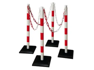 set kettingstaanders,4staanders,12,5m ketting,HxØ 900x50mm - 1