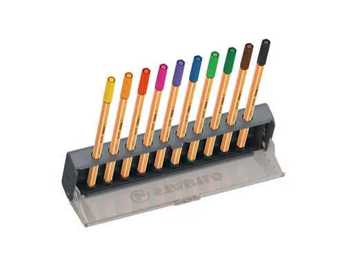 Fineliner STABILO point 88 Fijn clickset à 10 kleuren