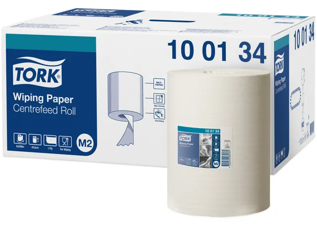Tork 100134 Wiping Centerfeed Poetspapier Advanced 1-laags wit