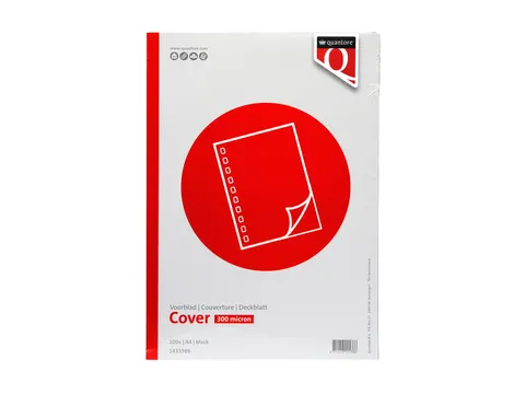 Voorblad Quantore A4 PP 300 micron zwart 100 stuks