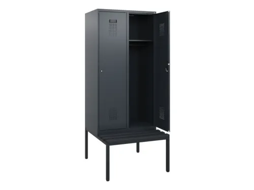 locker met bank,HxBxD 1950x800x815mm,2vak,vak B 400mm,cilinderslot