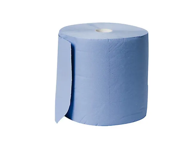 Papieren Poetsdoek Rol 3-Laags Blauw Recycled 360m / 38cm Breed