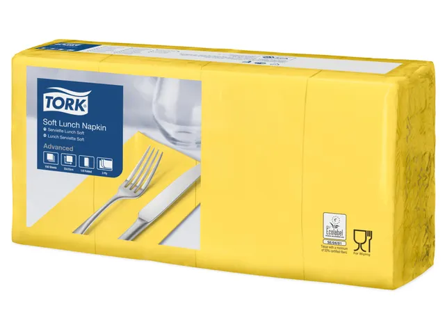 Tork 47780 Lunchservet 33x33cm 3-laags 1/4 vouw 10x150st Geel