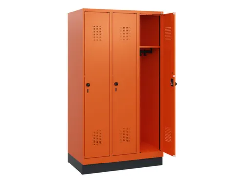 schoollocker,HxBxD 1630x900x500mm,3vak,vak B 300mm,draaigrendel,sokkel