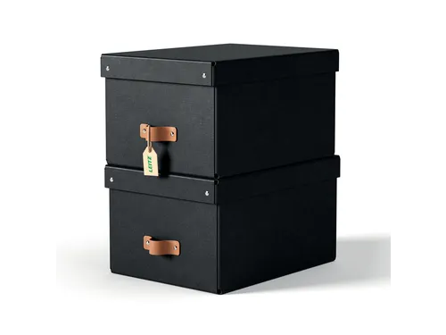 Leitz Puro Opbergdoos met deksel medium 17L set van 2 zwart