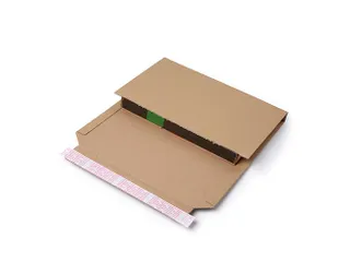 Boekverpakking 126x147mm Bruin zelfklevende strip 25 Stuks - 1