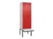 locker met bank,voor scheiding van kleding,HxBxD 2120x600x815mm,2vak